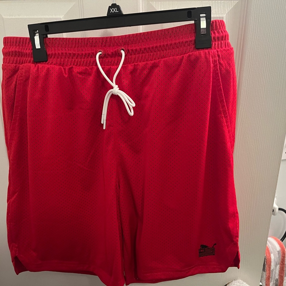 Puma x TMC Everyday Hussle Mesh Shorts Red w/ White Drawstring
